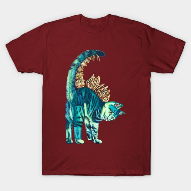 Stegosaurus Kitten T-Shirt by RaLiz